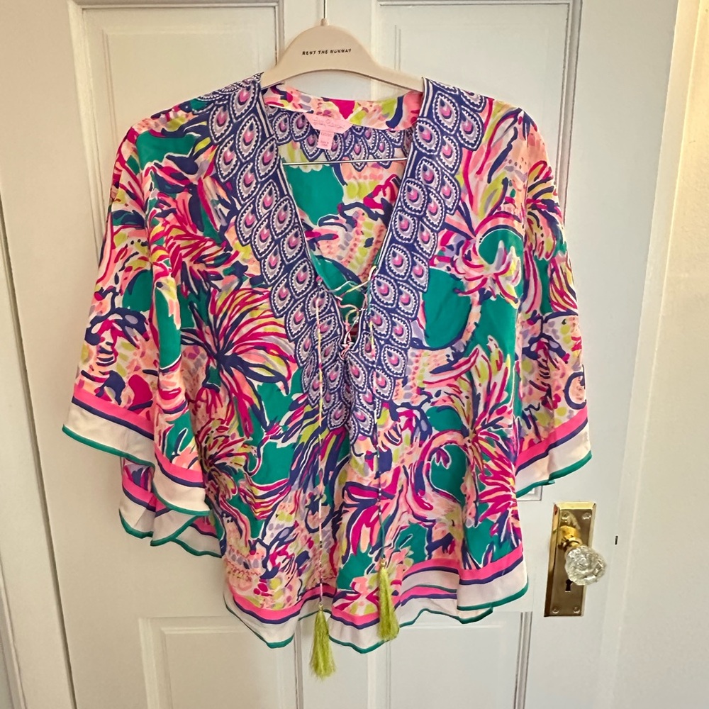 Lilly Pulitzer silk Women's Top with Tassel Detail